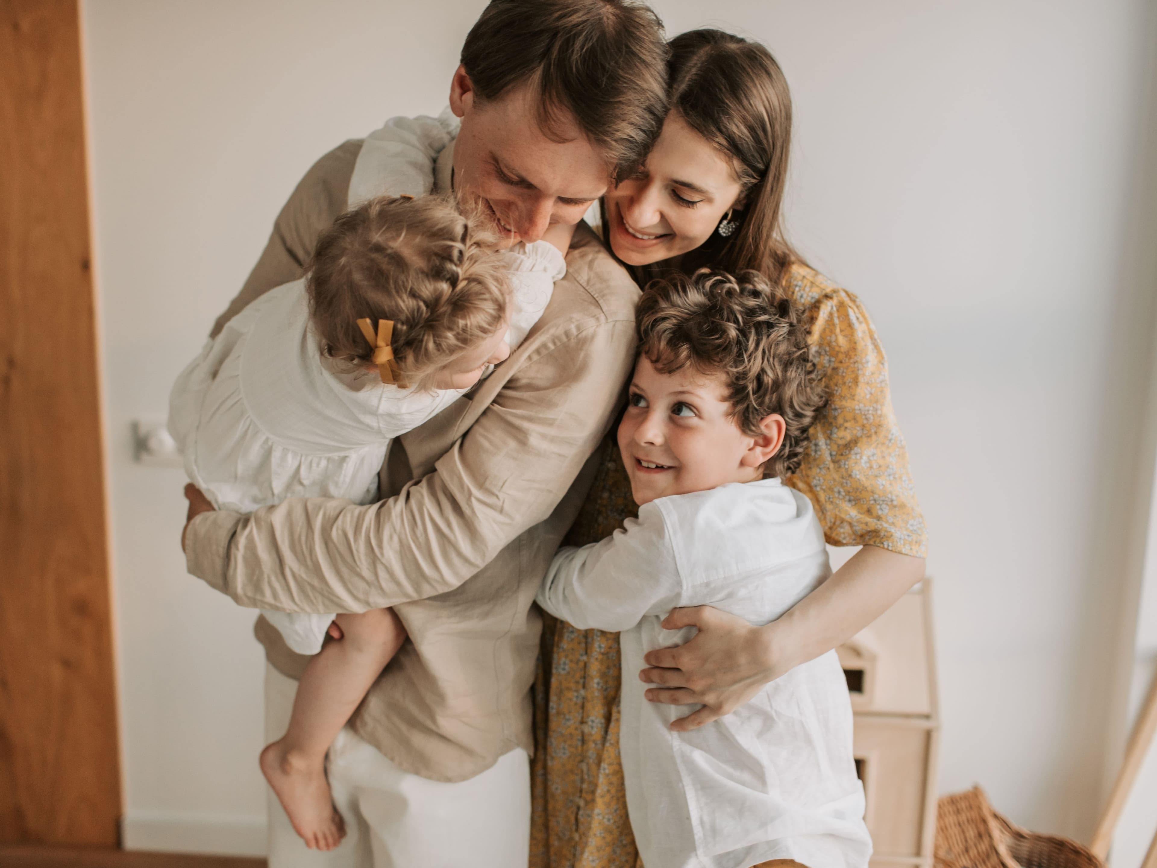 Familia protegida con seguros de salud